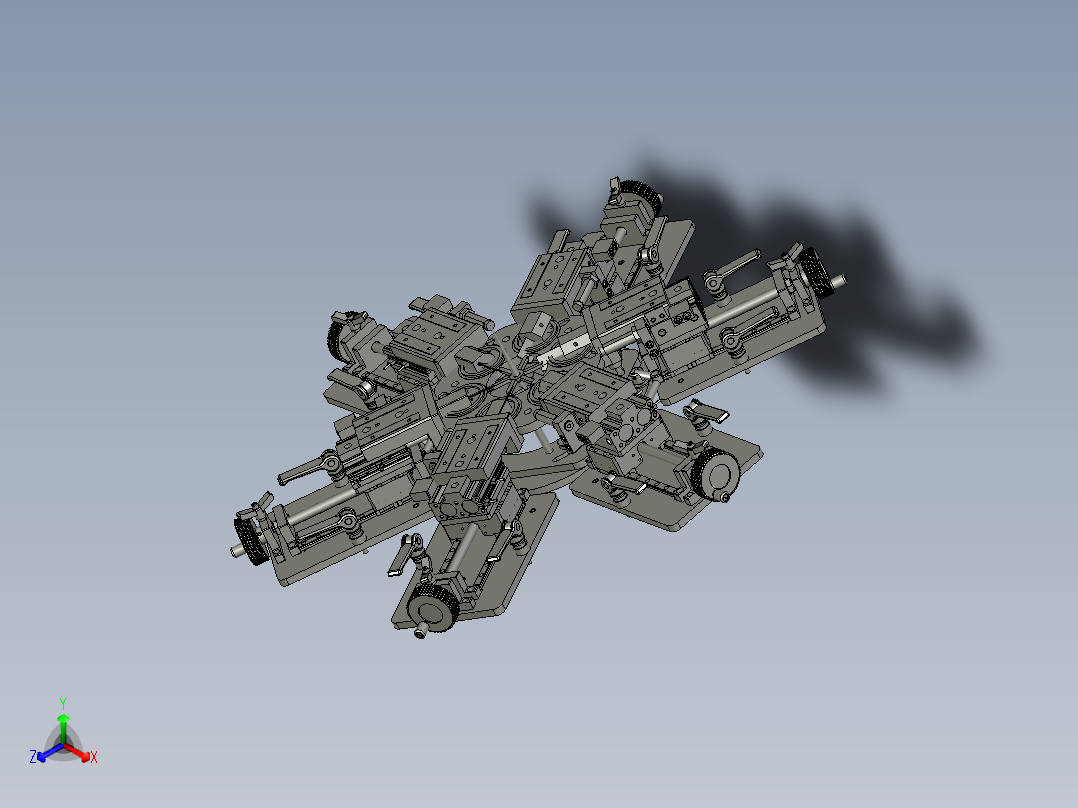 45度六穴切割组件正等轴测图