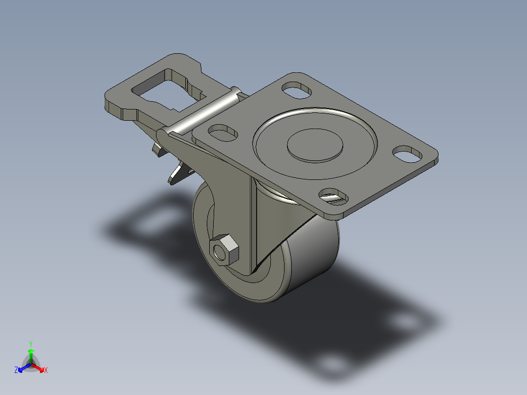 脚轮上隆JDD-40正等轴测图