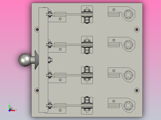 HS11-400_48 4P双投开启式刀开关三维模型202103前视缩略图