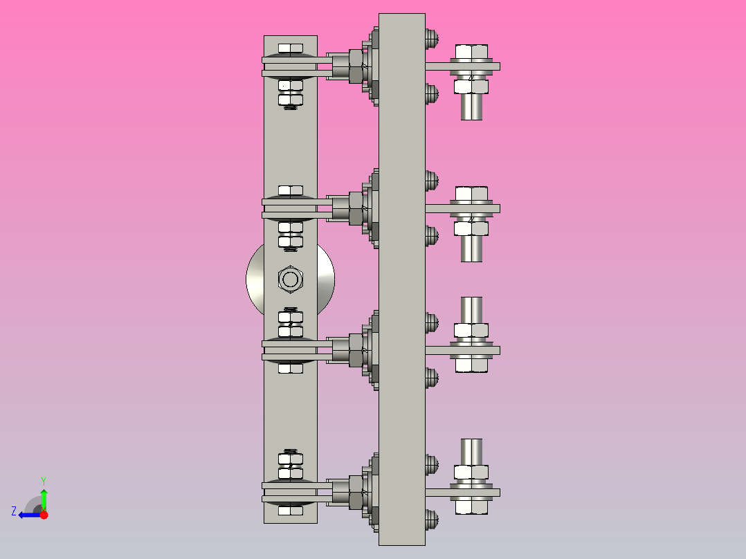 HS11-400_48 4P双投开启式刀开关三维模型202103右视图
