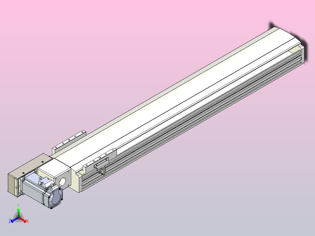 皮带直线轴半封闭可选导轨TPA-HNB-140D-120-L700-ML-Y-P40-N3正等轴测图