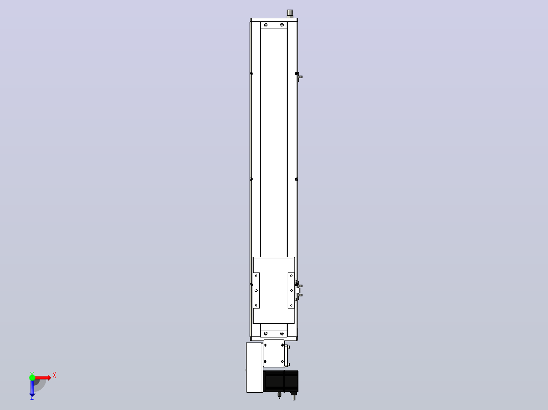 SCM14-600-L滚珠花健、支撑座、滚珠丝杠、交叉导轨、直线模组俯视图