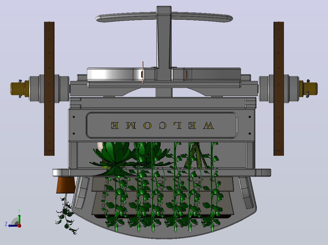 花园马车植物右视图