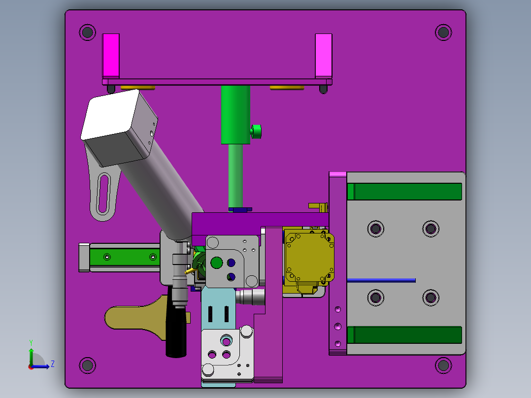 自动化光学测试夹具（SW16可编辑）左视图