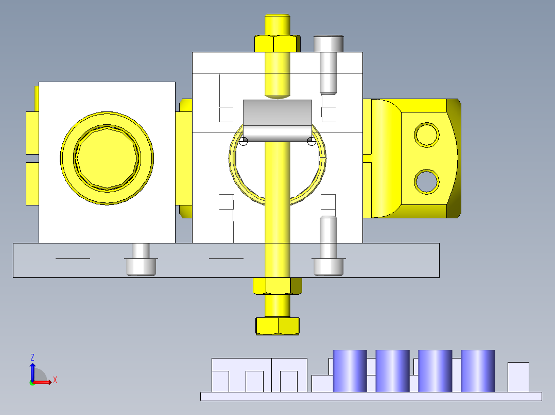 基于板簧的微调机构前视图