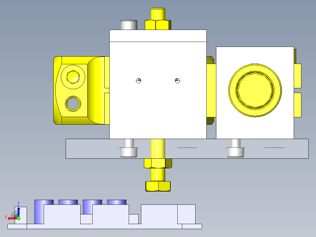 基于板簧的微调机构后视图
