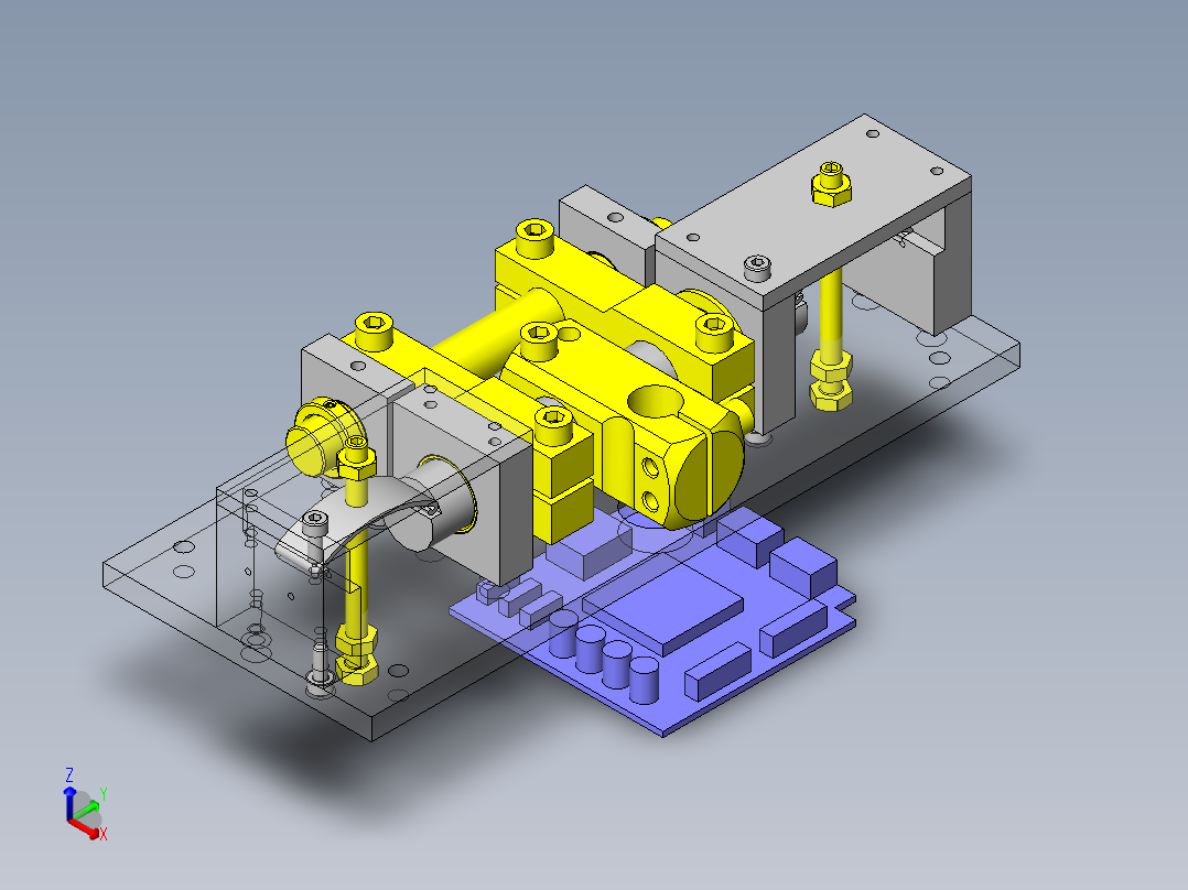 基于板簧的微调机构正等轴测图