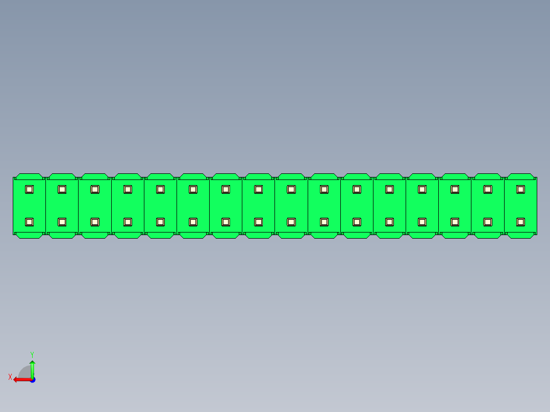 彩色公头100mil（2.54mm）系列-DS1021_green_2x16p_100mil_Type5_rev1.0后视图