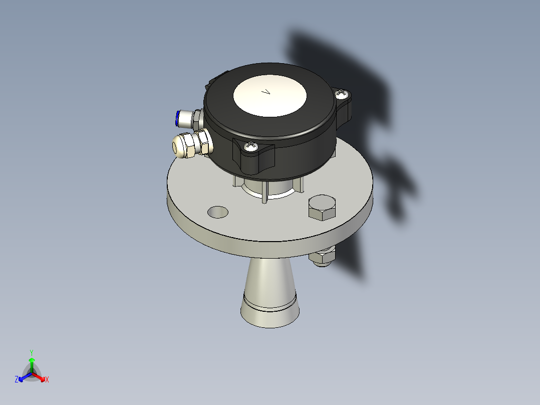 液位传感器-雷达正等轴测图