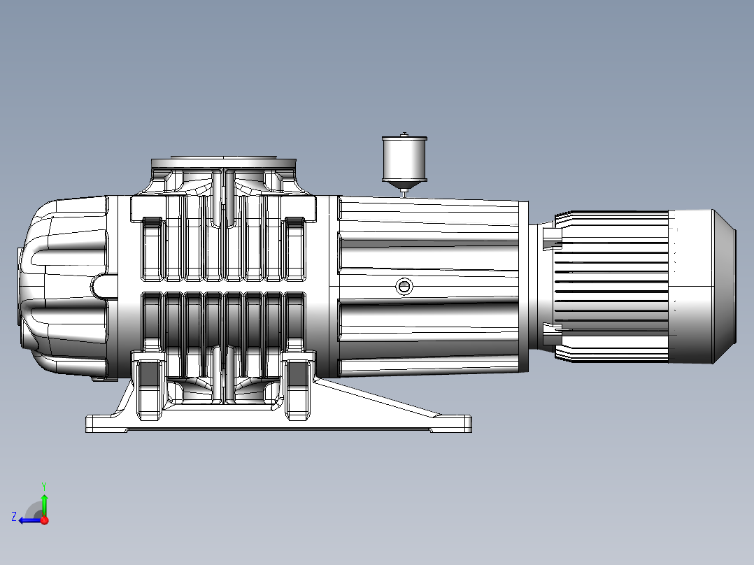WAU1001罗茨真空泵(莱宝)右视图