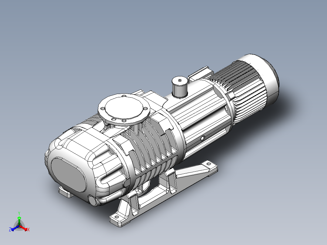 WAU1001罗茨真空泵(莱宝)正等轴测图