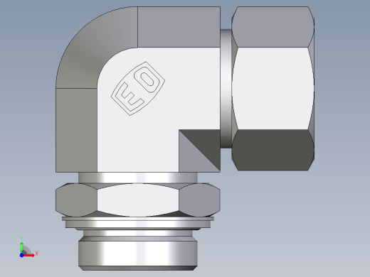 卡套式工业通用硬管接头EO_Adjustable_Locknut_elbow_WEE30SRCF前视缩略图