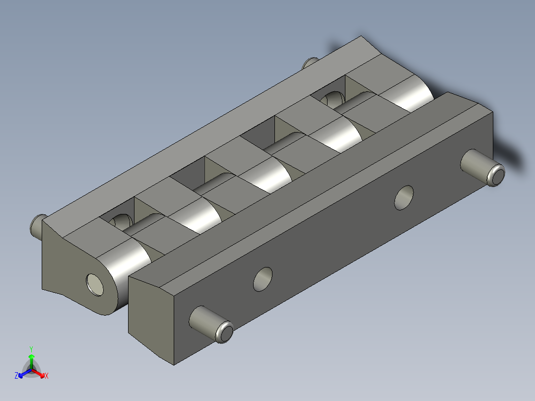 工程塑膠鉸鏈CFB-3D多系列多零件图纸模型主视图