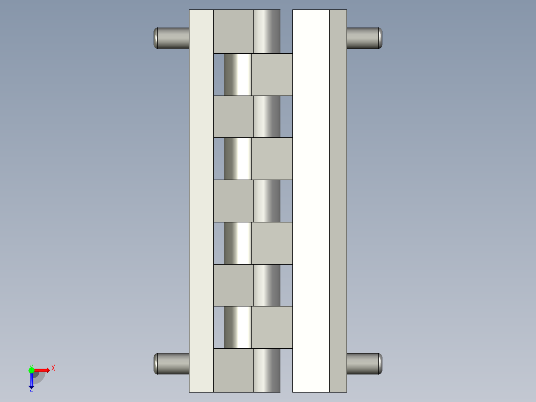 工程塑膠鉸鏈CFB-3D多系列多零件图纸模型俯视图