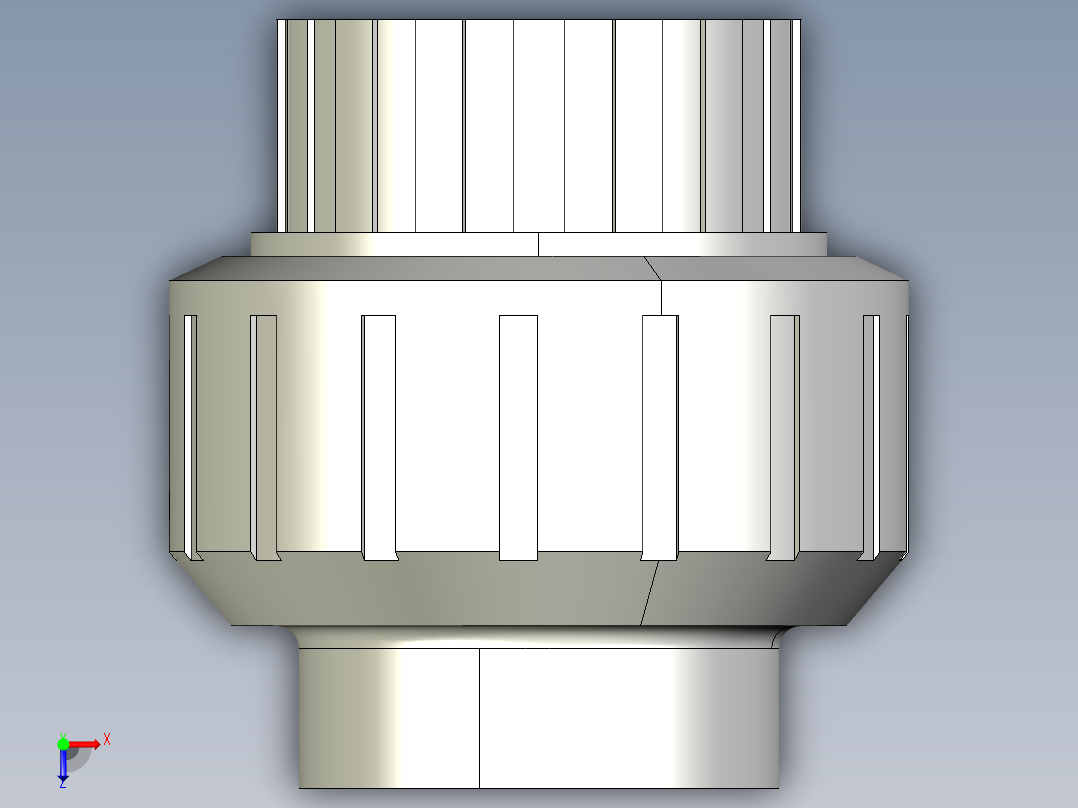 8BIC 用溶剂焊接插座结合，EPDM或FPM材质的O形环俯视图