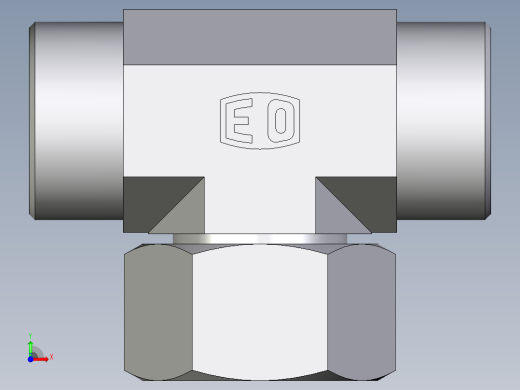 卡套式工业通用硬管接头EO_Swivel_nut_branch_tee_ET30SOMD71前视缩略图