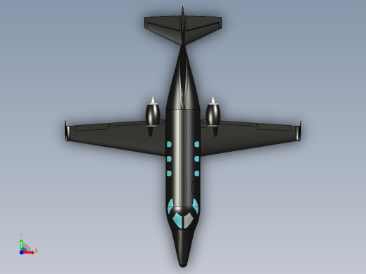 HondaJet小型商务喷气飞机造型3D图纸 STEP格式前视缩略图