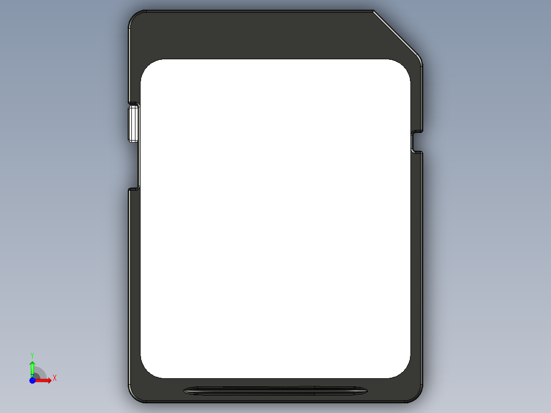 SD卡和microSD卡完整详细模型前视图