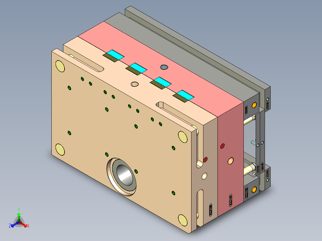 显示器支架（压铸模+铝合金）正等轴测图