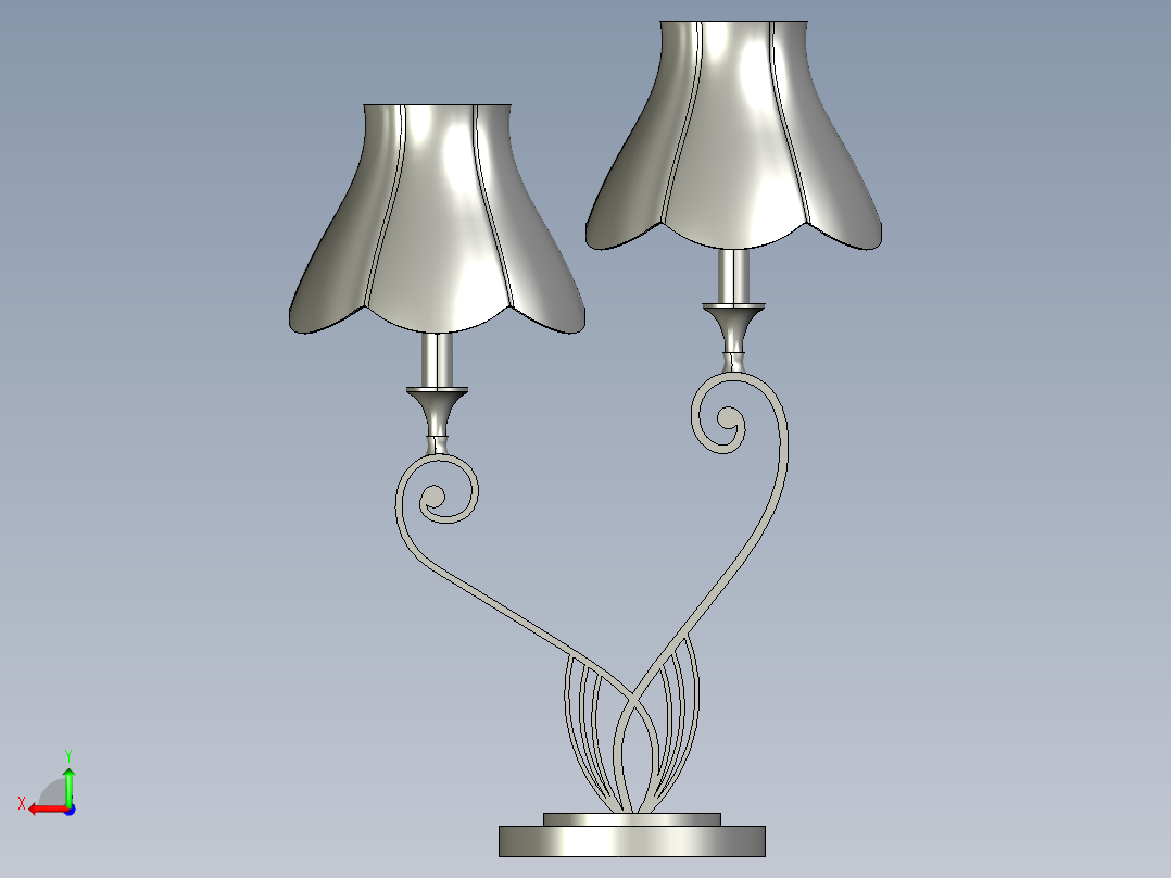 爱之台灯3D模型后视图