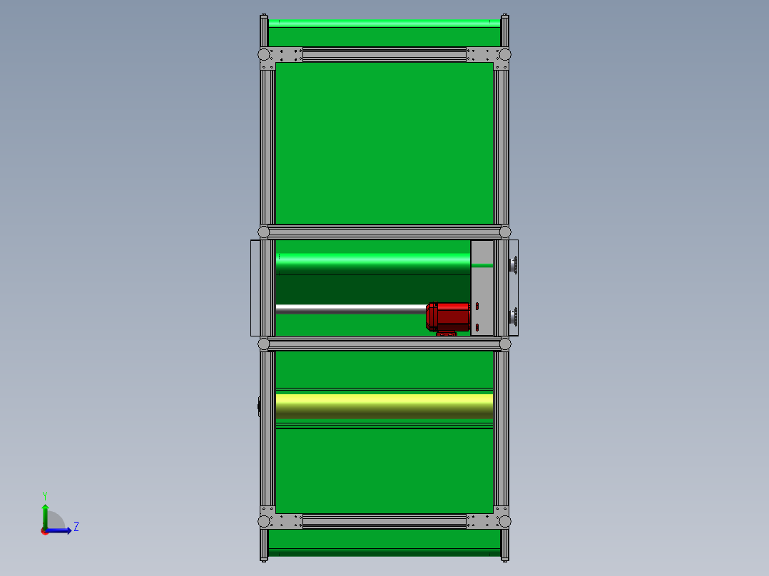 带自动清理皮带面毛刷的皮带机sw21可编辑左视图