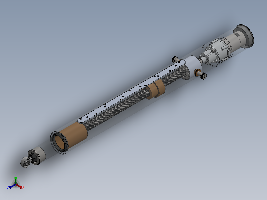 300mm行程电动推杆sw18正等轴测图