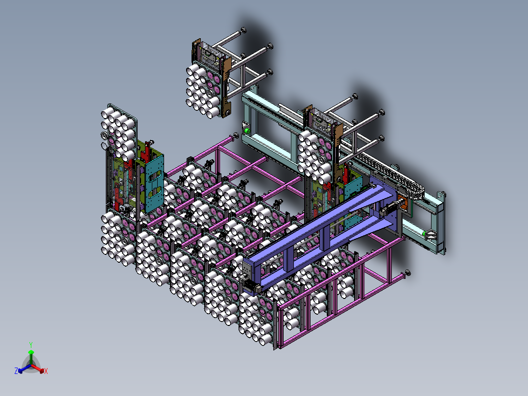 小型立库自动进出料系统sw19可编辑正等轴测图