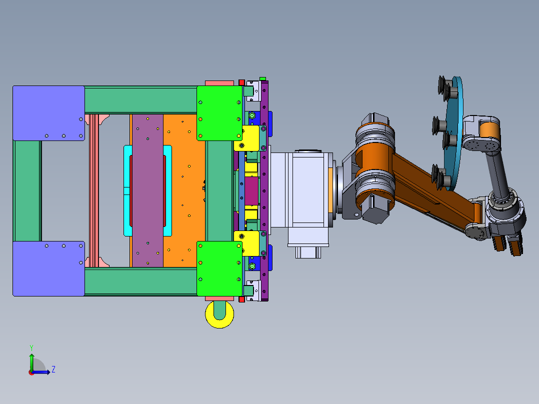 2023.02月-带有吸盘取料机械手的升降设备sw20左视图