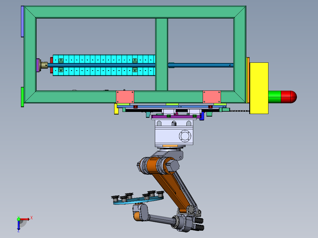 2023.02月-带有吸盘取料机械手的升降设备sw20俯视图