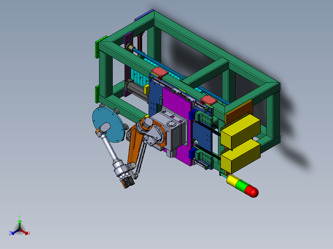 2023.02月-带有吸盘取料机械手的升降设备sw20正等轴测图