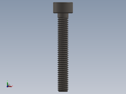 Screw_DIN_912_M2.5x18_A2.SLDPRT公制内六角螺钉前视缩略图
