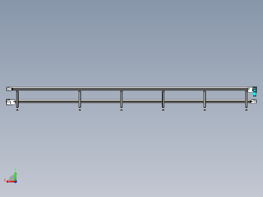 长9000宽700高800双层倍速链后视图