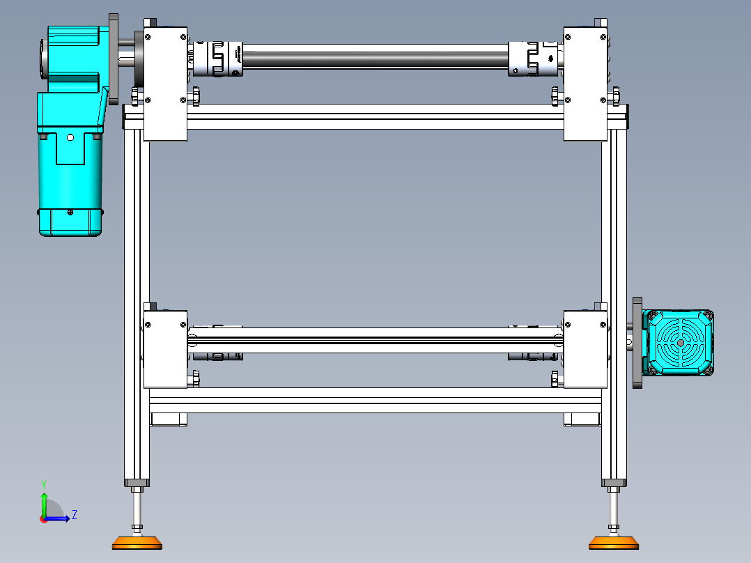 长9000宽700高800双层倍速链左视图