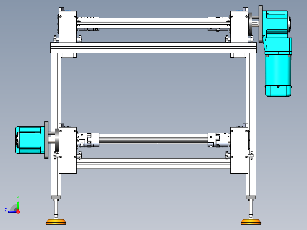 长9000宽700高800双层倍速链右视图