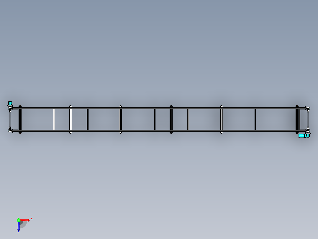长9000宽700高800双层倍速链俯视图