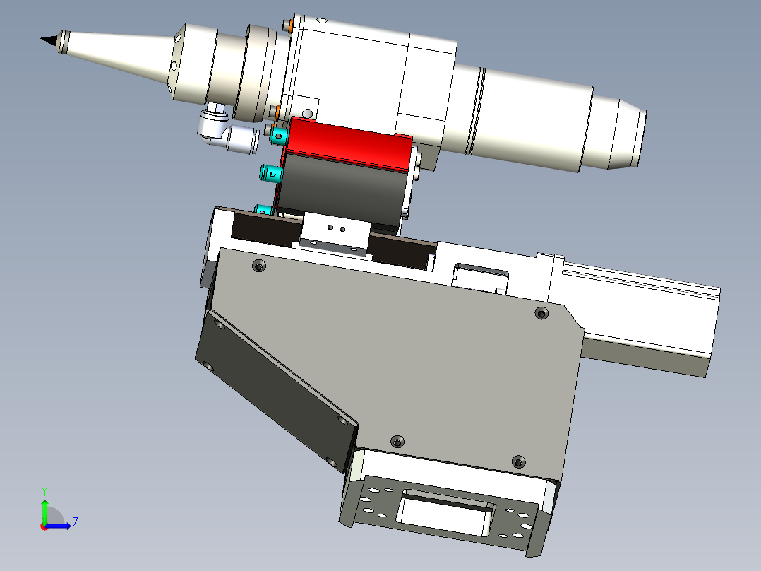 500w激光切割头左视图