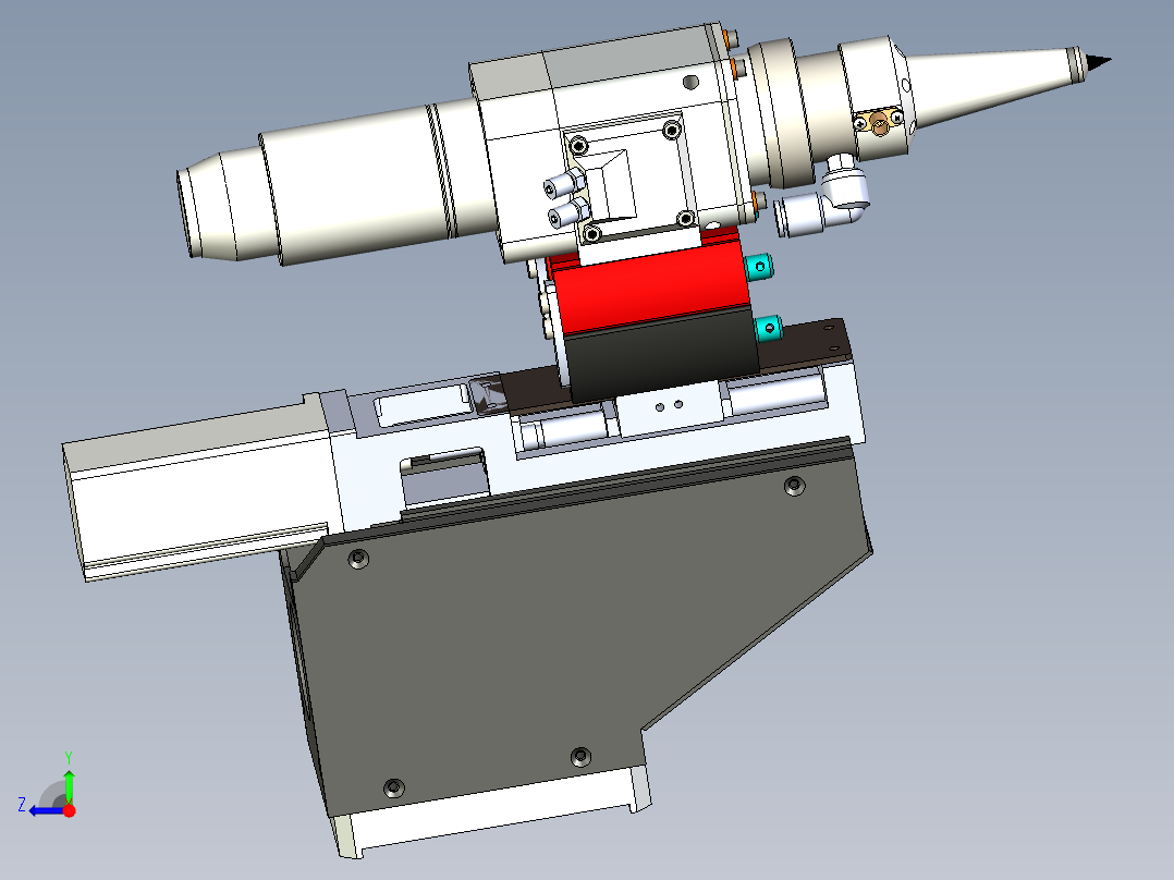 500w激光切割头右视图
