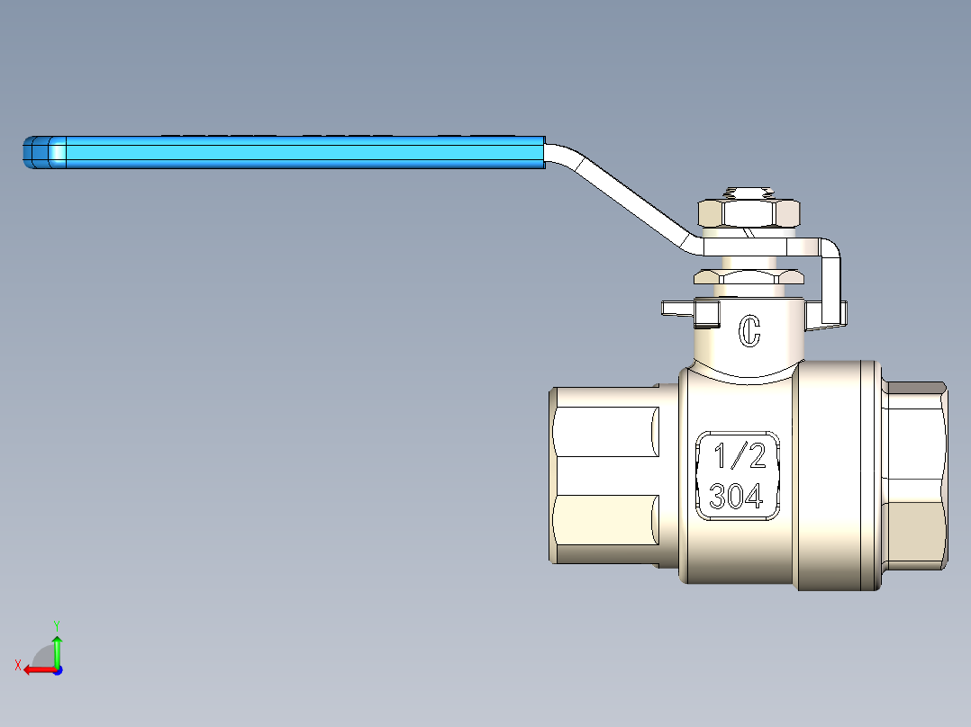 不锈钢球阀后视图