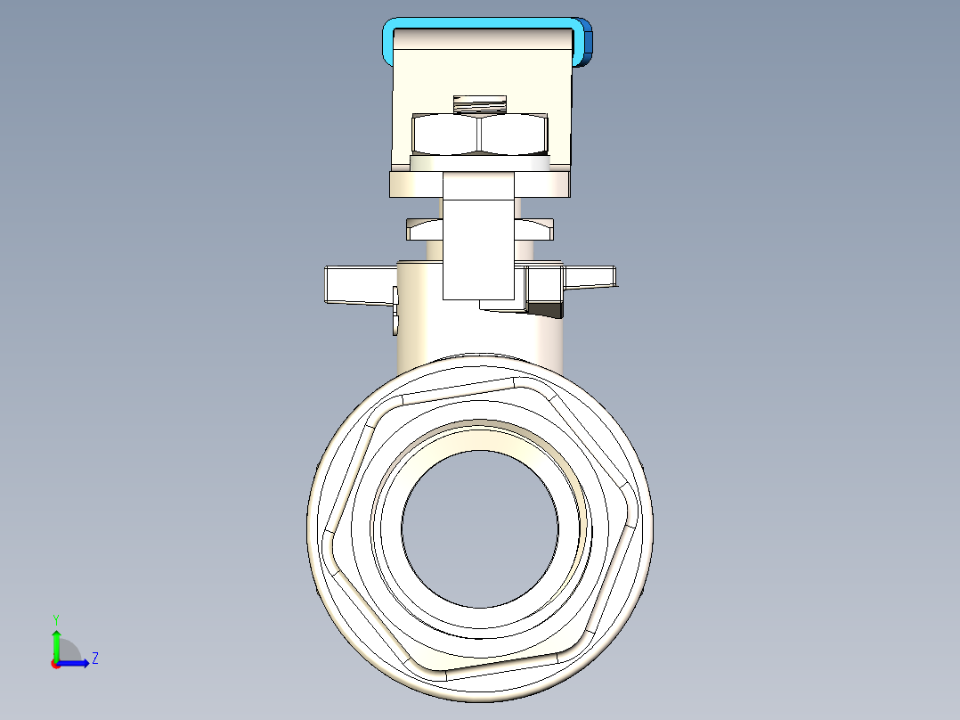 不锈钢球阀左视图