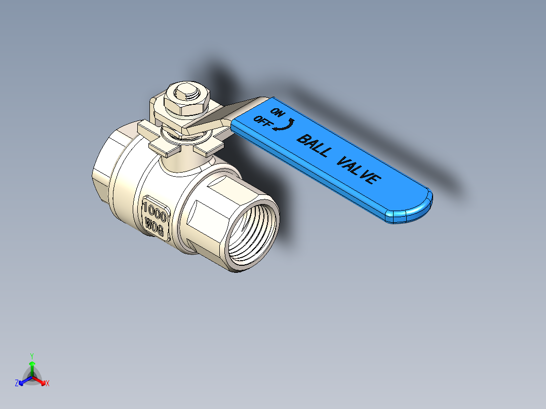 不锈钢球阀正等轴测图