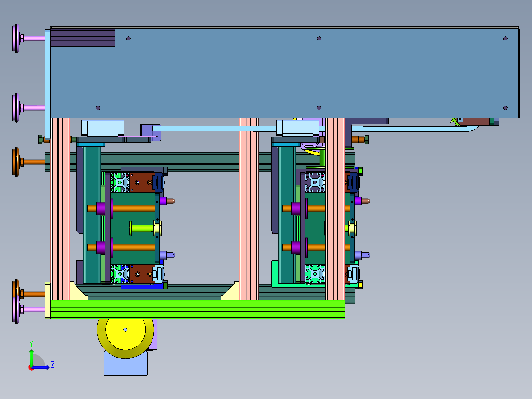 循环升降移载装置左视图
