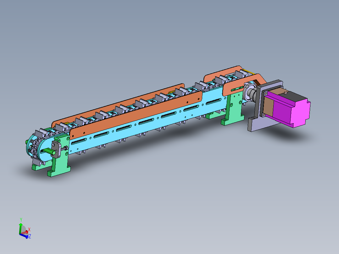 带载具的链条回流输送机构