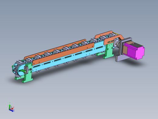带载具的链条回流输送机构