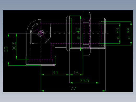 PARKER管接头EO Bulkhead elbow WSV28LOMD71(16)_front