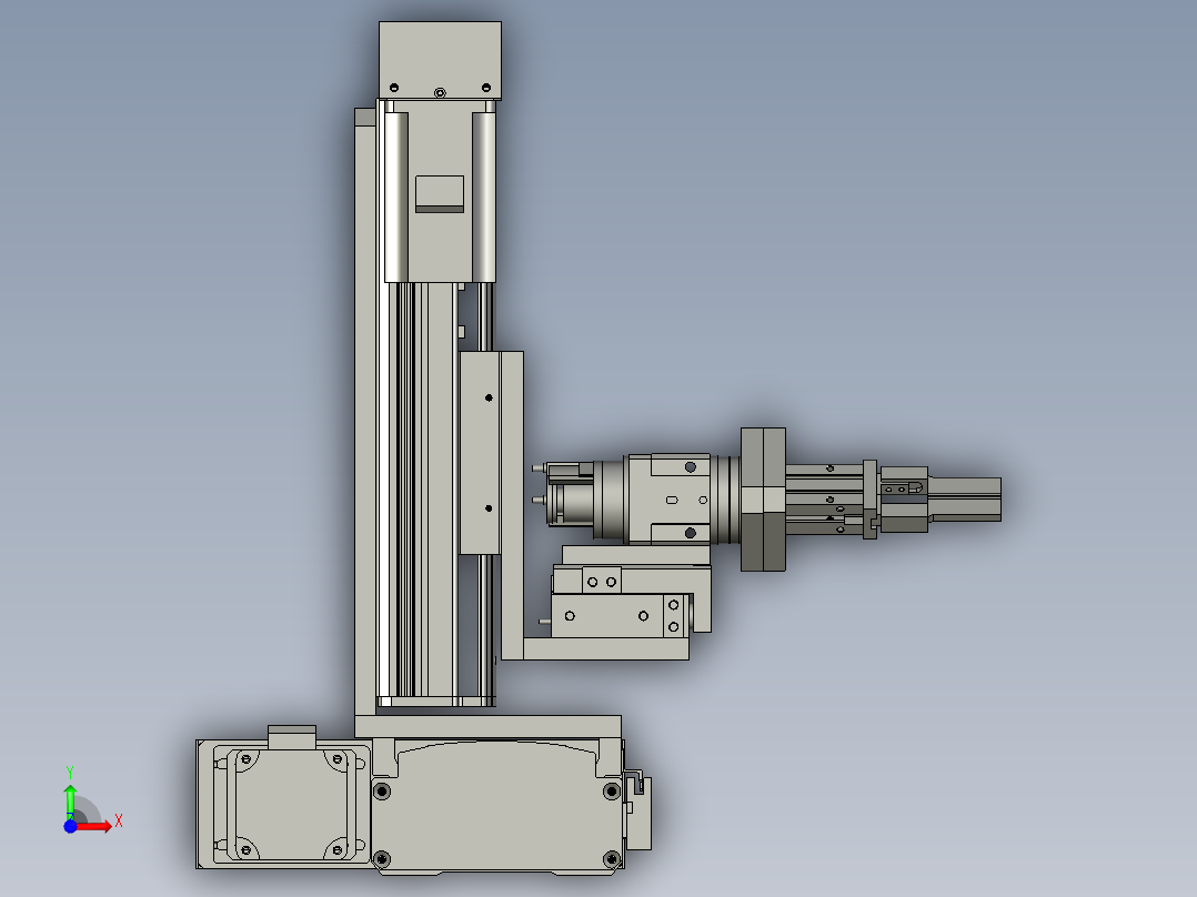 底座翻转传送机械手前视图