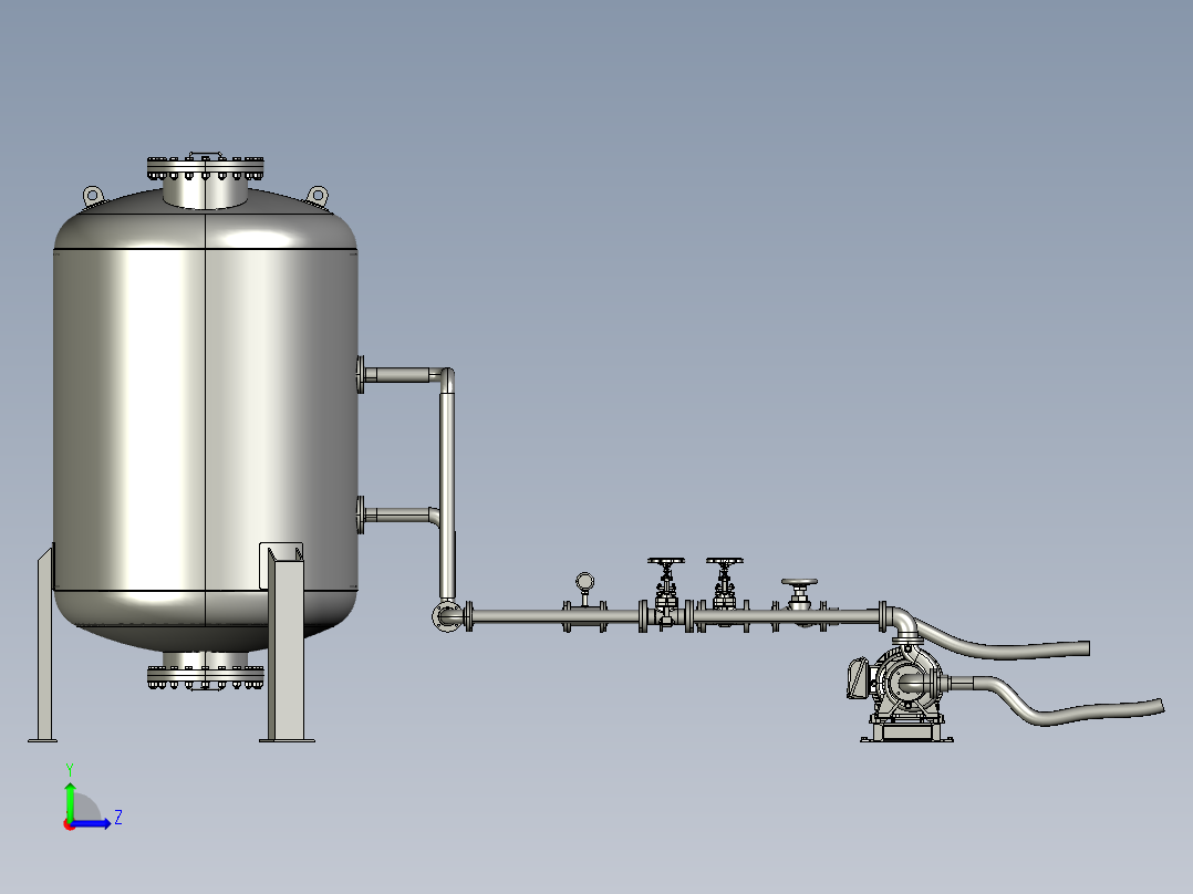 小型水力自动生物过滤装置左视图