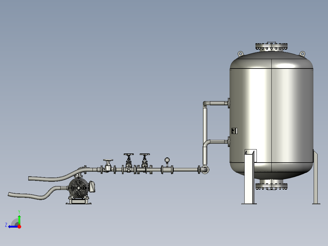 小型水力自动生物过滤装置右视图