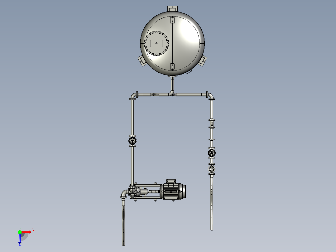 小型水力自动生物过滤装置俯视图