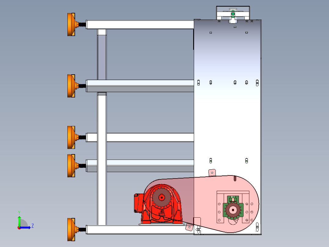 90度转弯皮带线左视图