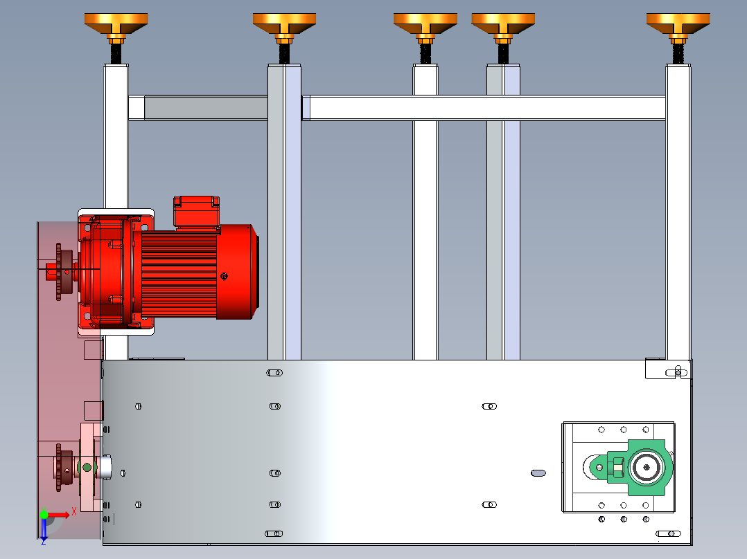 90度转弯皮带线俯视图